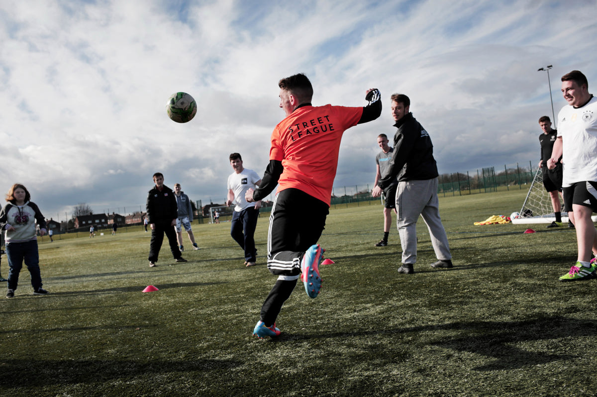 Street League team playing football