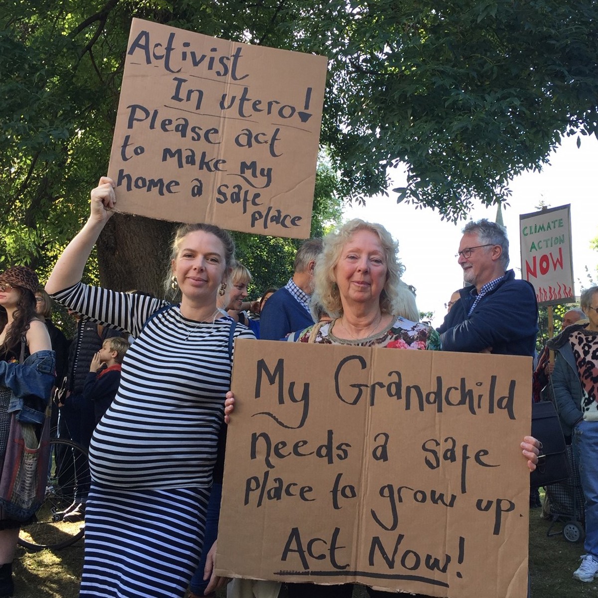 Newcastle Grandparent Jacky Doran Pictured With Her Daughter, Carla Doran, Advocating For Action On Climate Change